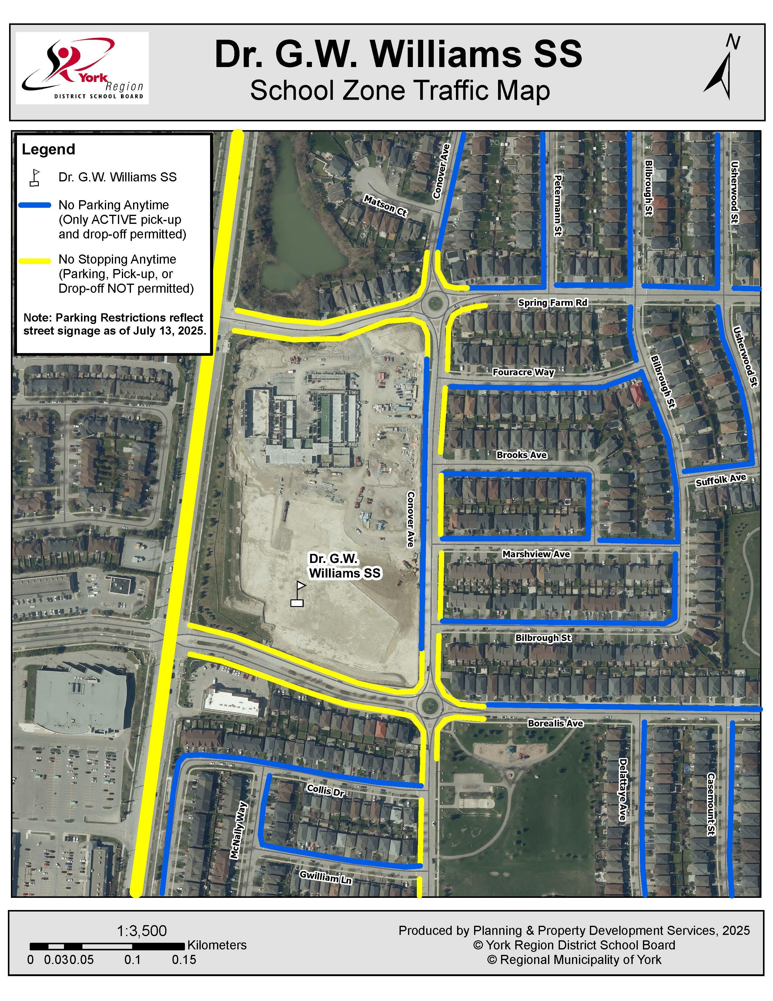 Dr. GW Williams SS School Zone Traffic Map